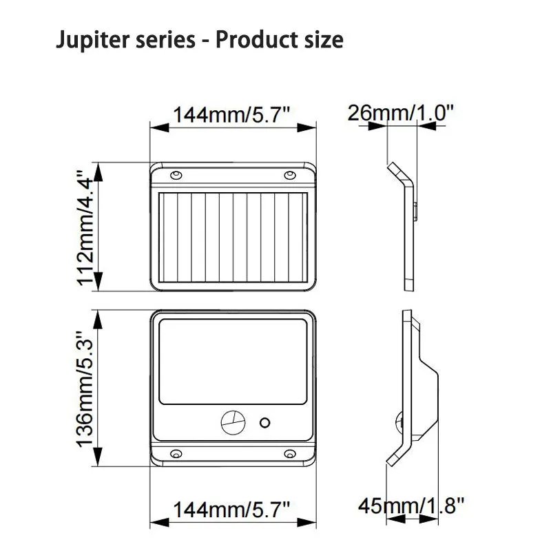 Jupiter series - Product size