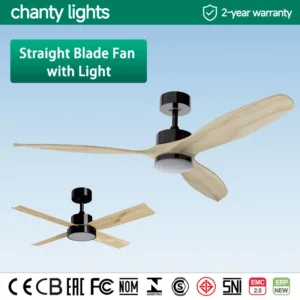 Straight Blade Fan with Light
