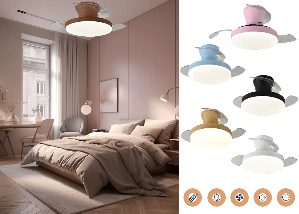 Retractable Ceiling Fan with Light CT-RFL01