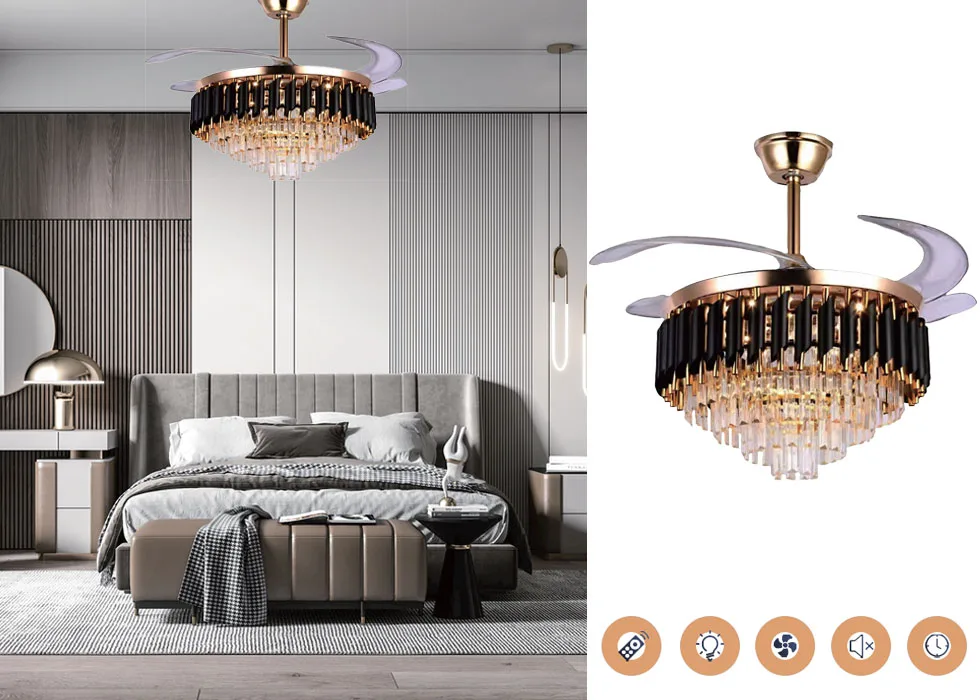 Retractable Ceiling Fan with Light CT-RFL02