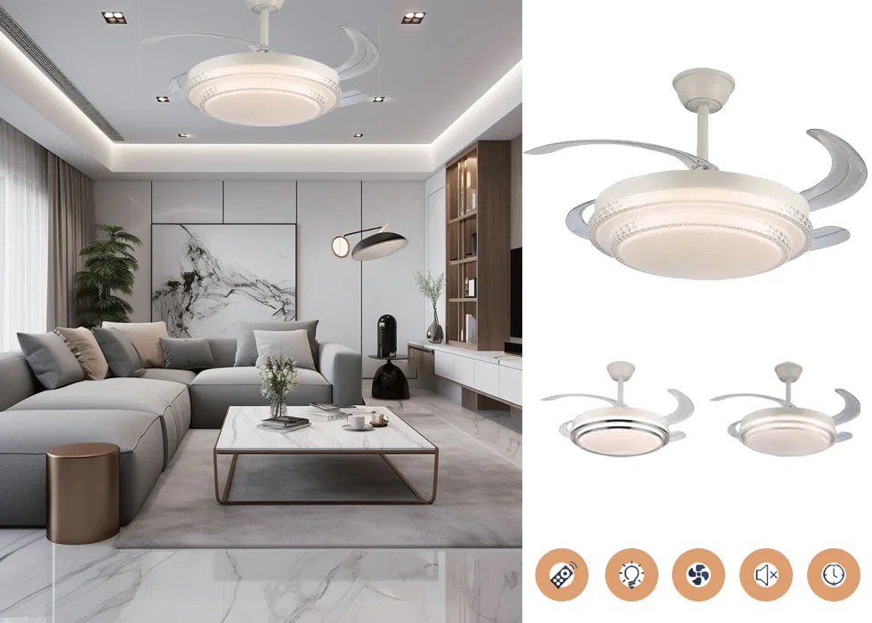 Retractable Ceiling Fan with Light CT-RFL05