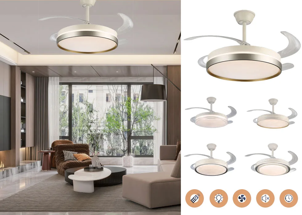 Retractable Ceiling Fan with Light CT-RFL06