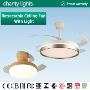 Retractable Ceiling Fan with Light